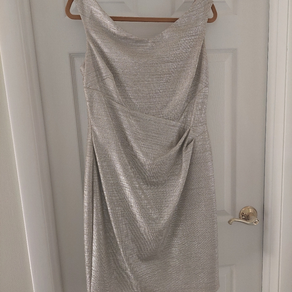 Lauren Ralph Lauren  Women's Metallic Foil Sheath Dress Size 14